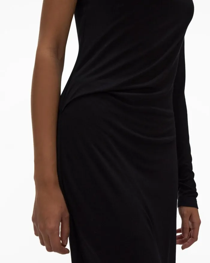 Dresses Women Helmut Lang OneSleeve Dress Basalt Black