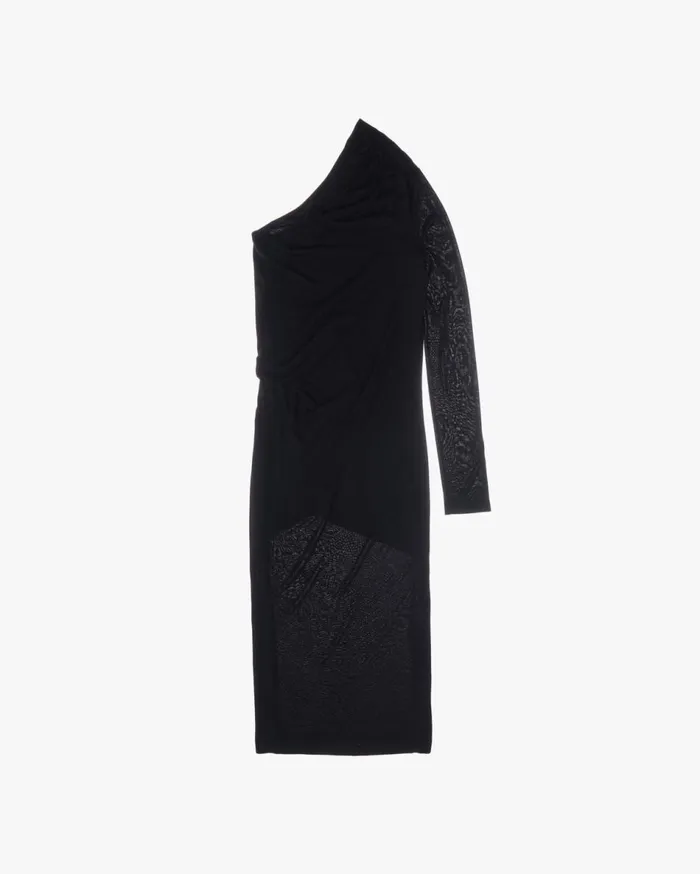 Dresses Women Helmut Lang OneSleeve Dress Basalt Black