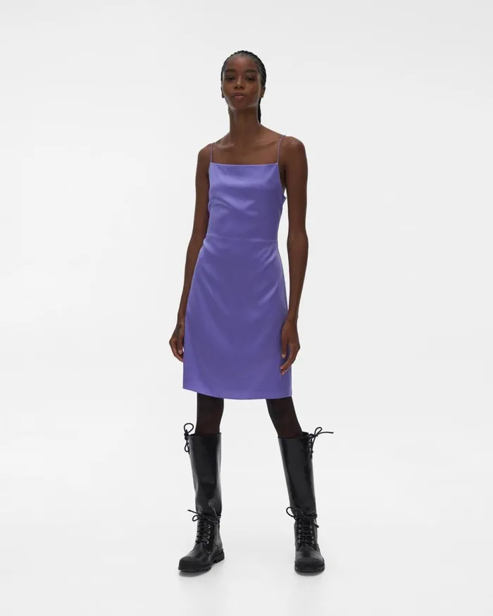 Dresses Women Helmut Lang OpenBack Silk Mini Dress Voltaic Purple