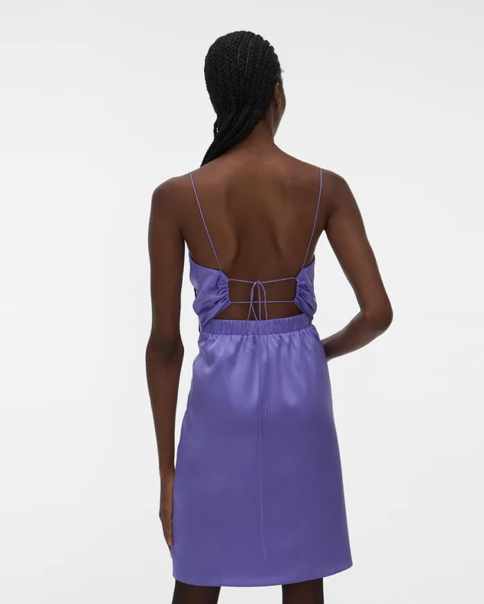 Dresses Women Helmut Lang OpenBack Silk Mini Dress Voltaic Purple