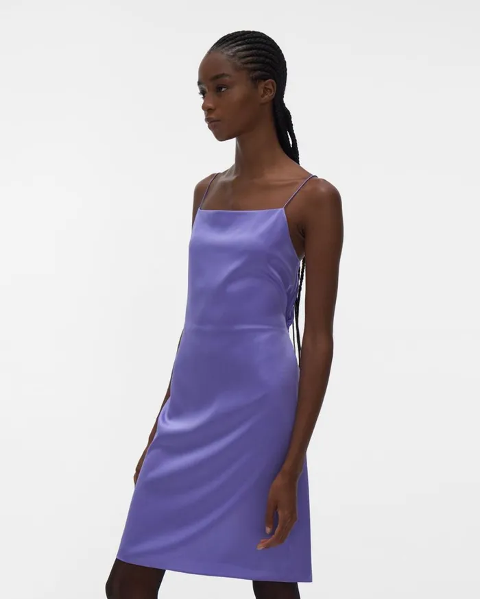 Dresses Women Helmut Lang OpenBack Silk Mini Dress Voltaic Purple