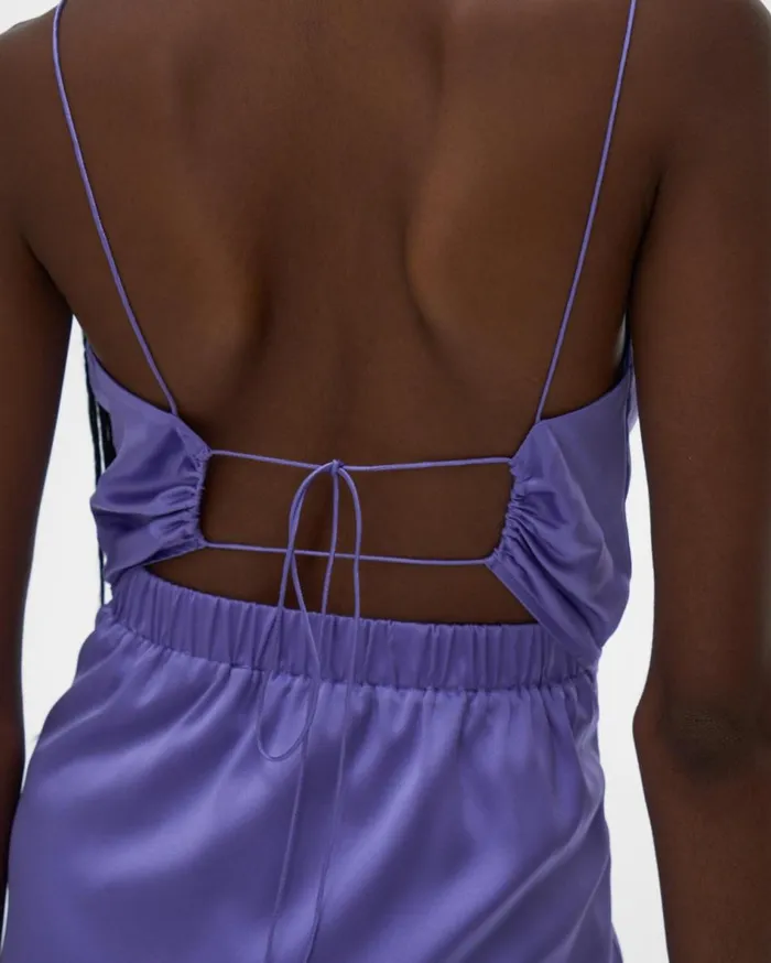 Dresses Women Helmut Lang OpenBack Silk Mini Dress Voltaic Purple