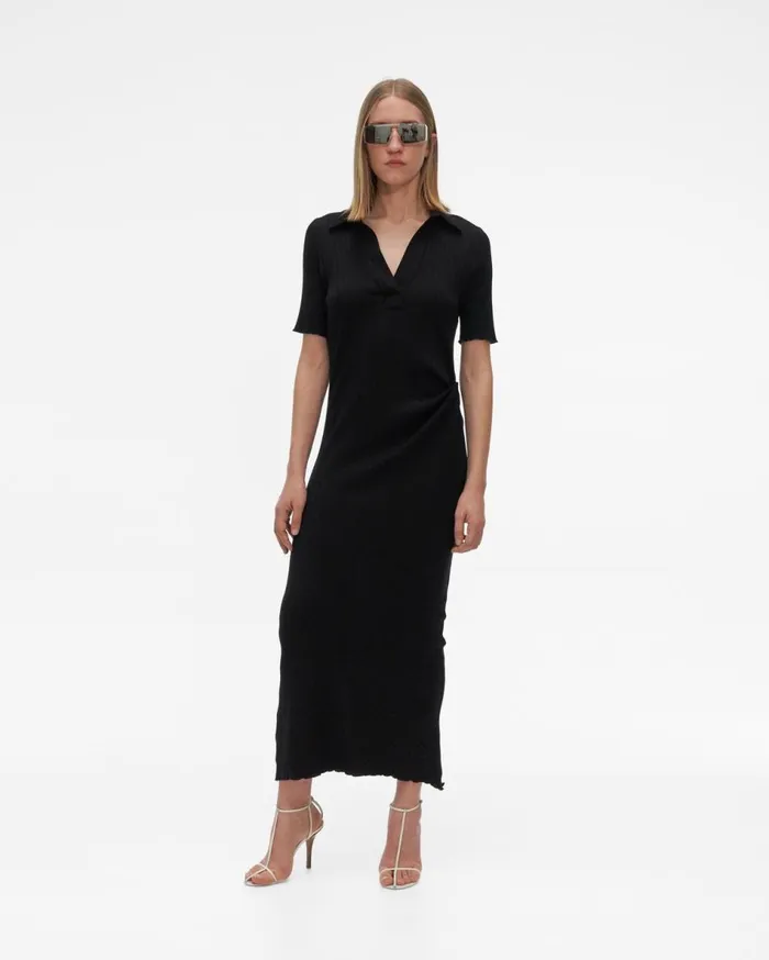 Dresses Women Helmut Lang Polo Dress Basalt Black