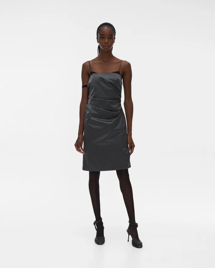 Dresses Women Helmut Lang Satin Mini Dress Silver Mist