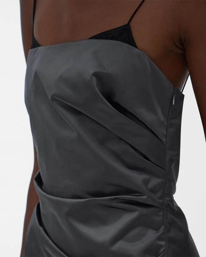 Dresses Women Helmut Lang Satin Mini Dress Silver Mist