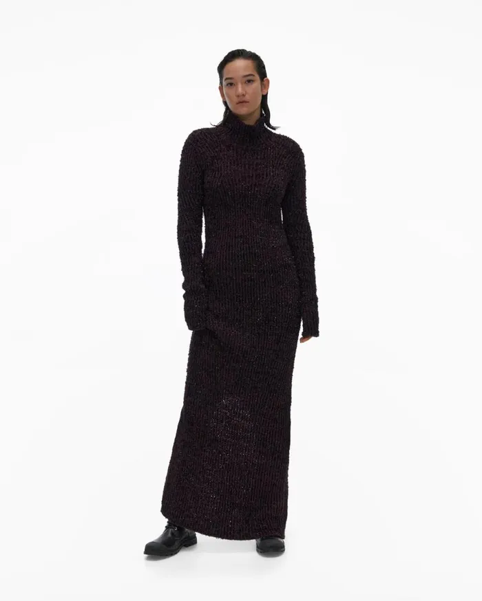 Dresses Women Helmut Lang Turtleneck Dress Crimson Night