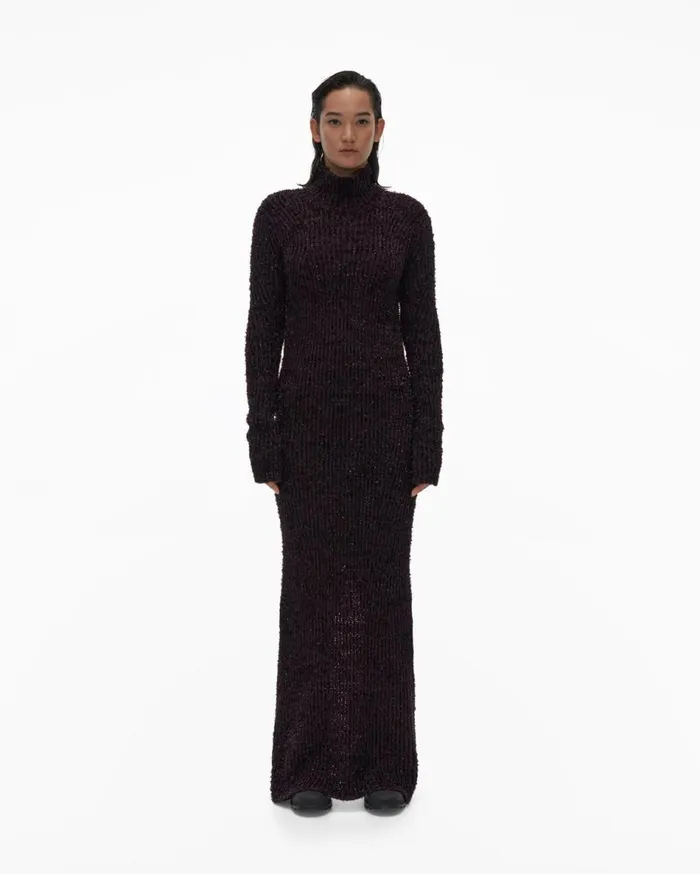 Dresses Women Helmut Lang Turtleneck Dress Crimson Night
