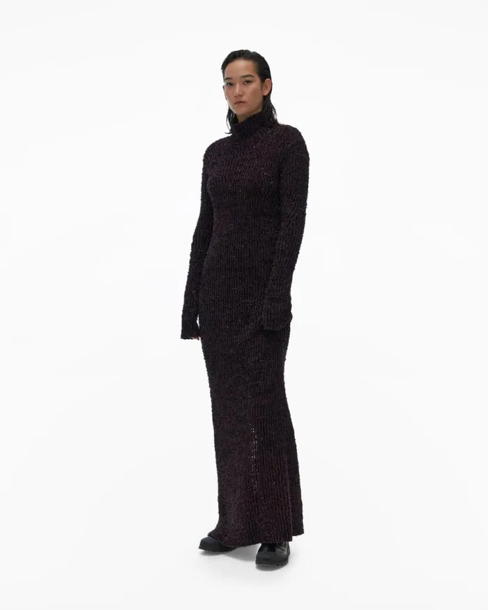 Dresses Women Helmut Lang Turtleneck Dress Crimson Night