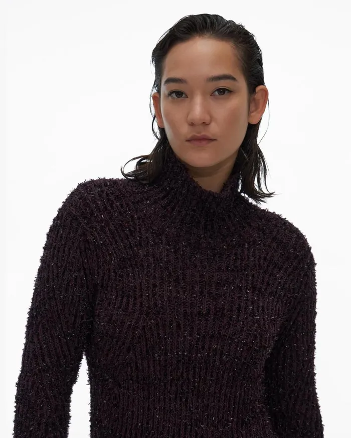 Dresses Women Helmut Lang Turtleneck Dress Crimson Night