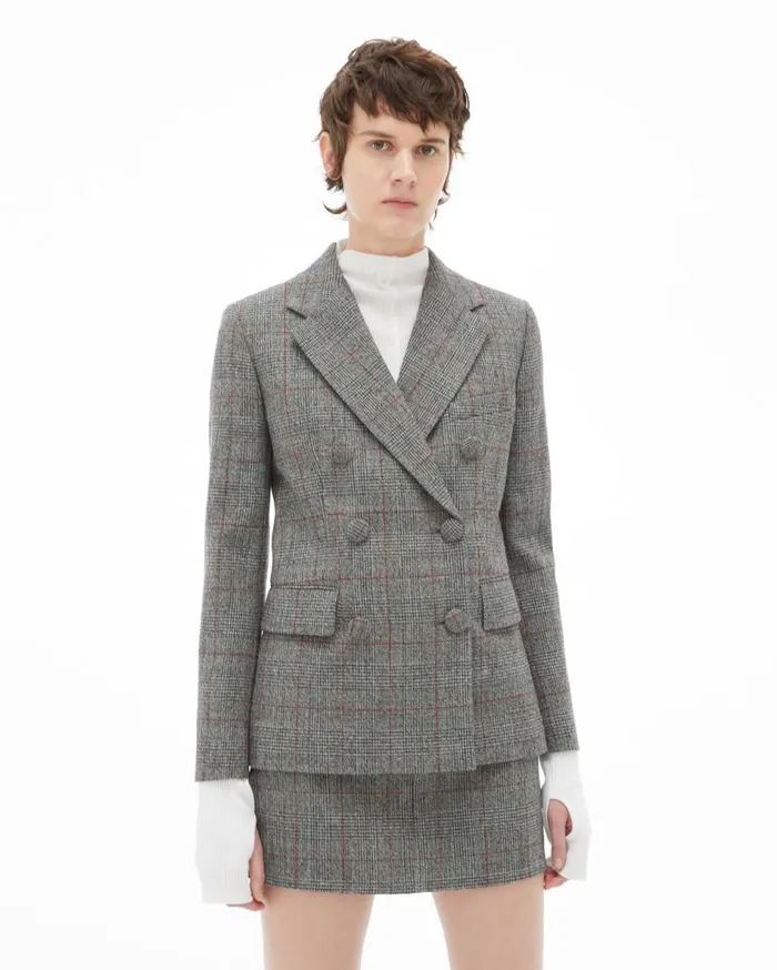 Jackets and Blazers Women Helmut Lang Double Breasted Blazer Charcoal