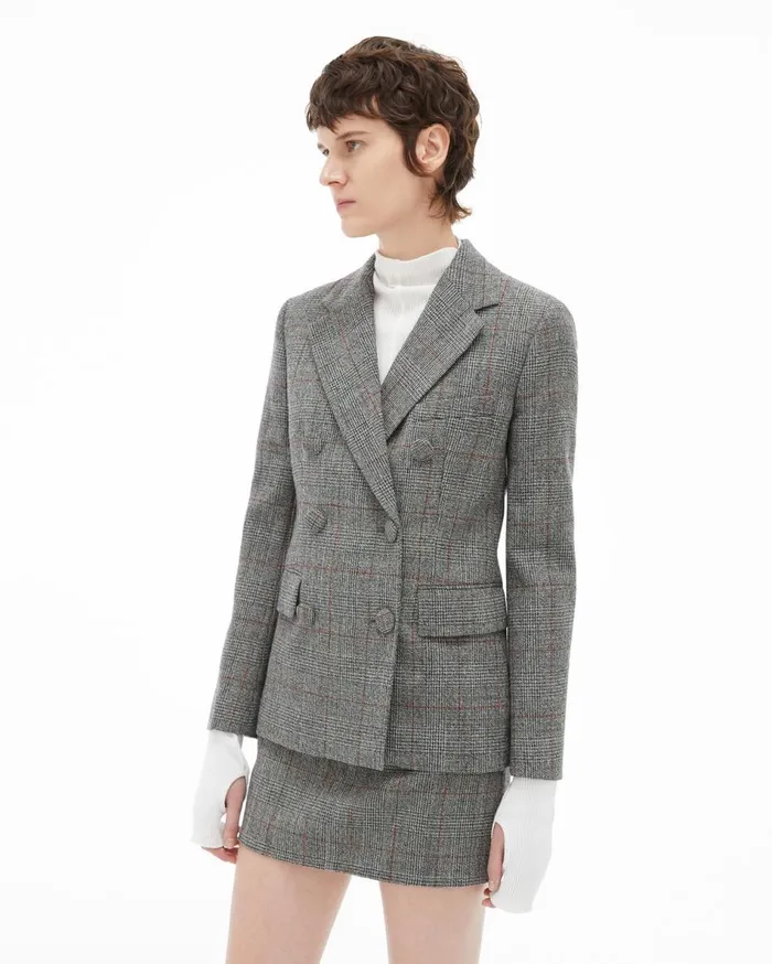 Jackets and Blazers Women Helmut Lang Double Breasted Blazer Charcoal