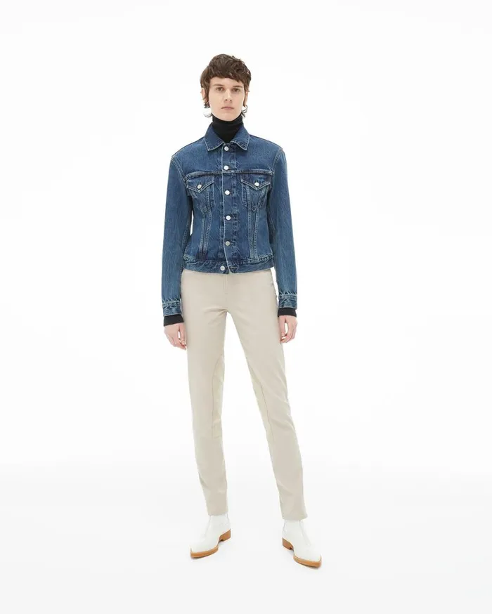 Jackets and Blazers Women Helmut Lang Femme Trucker Jean Jacket Acc Mid Stone