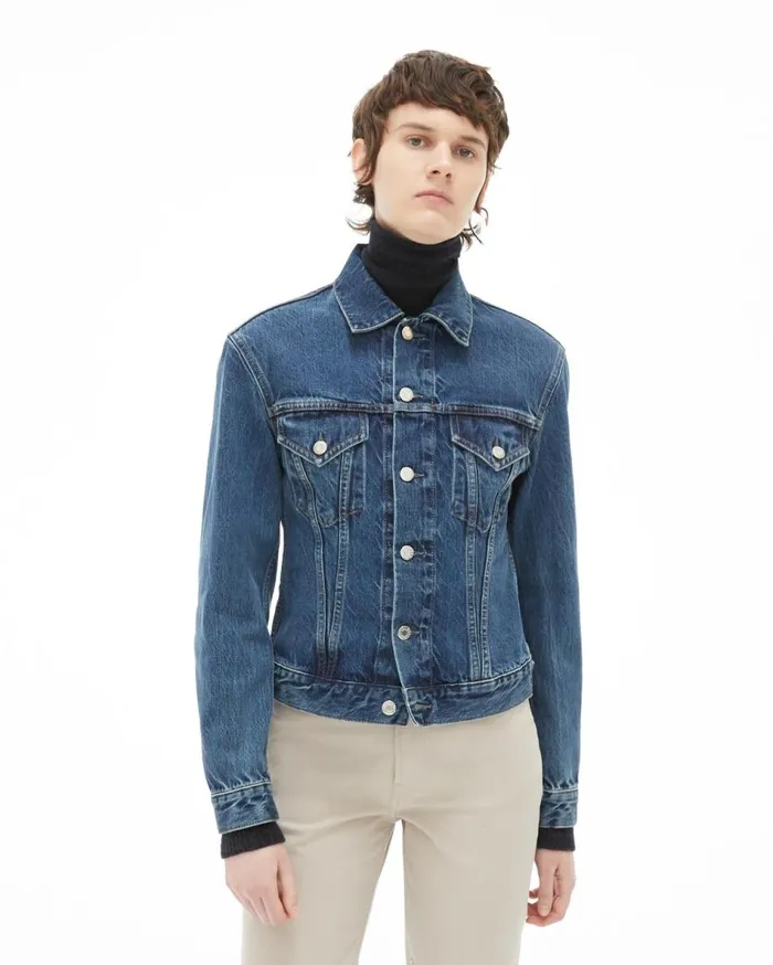 Jackets and Blazers Women Helmut Lang Femme Trucker Jean Jacket Acc Mid Stone