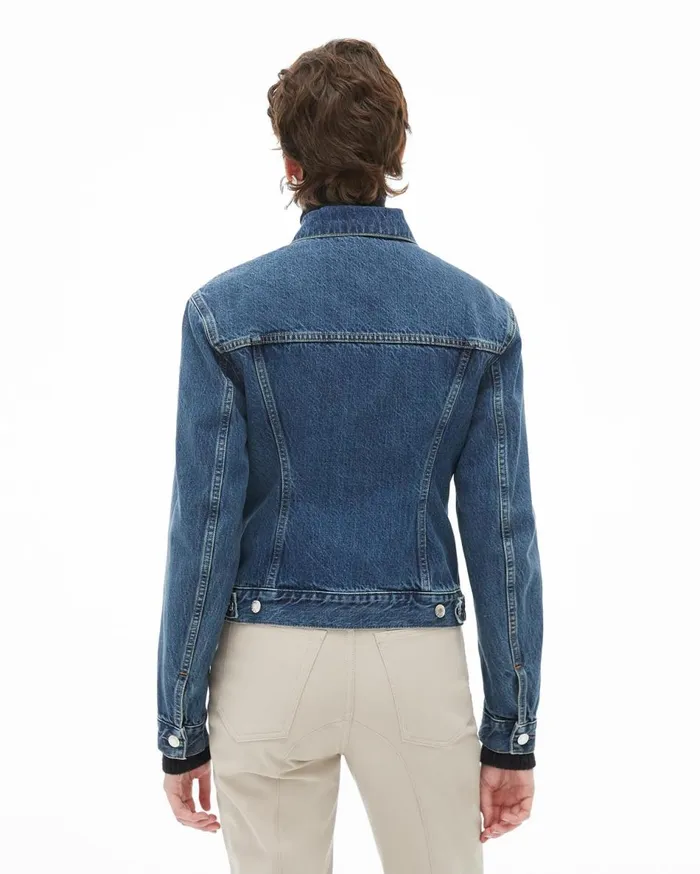 Jackets and Blazers Women Helmut Lang Femme Trucker Jean Jacket Acc Mid Stone