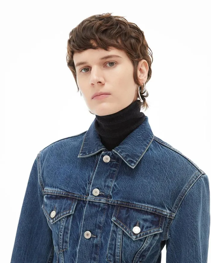 Jackets and Blazers Women Helmut Lang Femme Trucker Jean Jacket Acc Mid Stone