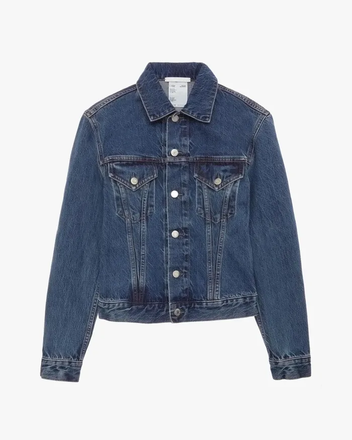Jackets and Blazers Women Helmut Lang Femme Trucker Jean Jacket Acc Mid Stone