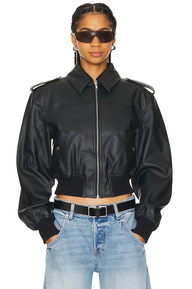 Jackets and Coats Women Lovers and Friends Dylan Faux Leather Bomber Jacket Black Jackets and Coats Women Lovers and Friends Dylan Faux Leather Bomber Jacket Black