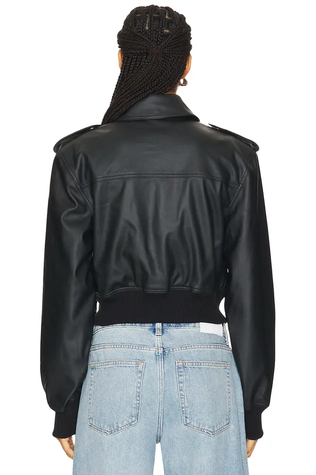 Jackets and Coats Women Lovers and Friends Dylan Faux Leather Bomber Jacket Black