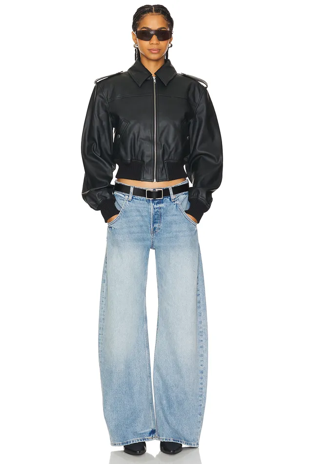 Jackets and Coats Women Lovers and Friends Dylan Faux Leather Bomber Jacket Black