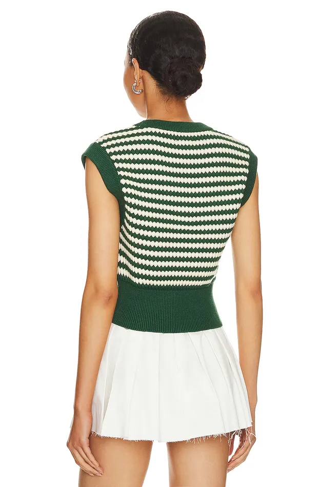Jackets and Coats Women Lovers and Friends Elie Sweater Vest Green and White