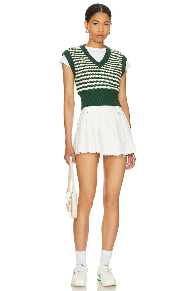 Jackets and Coats Women Lovers and Friends Elie Sweater Vest Green and White