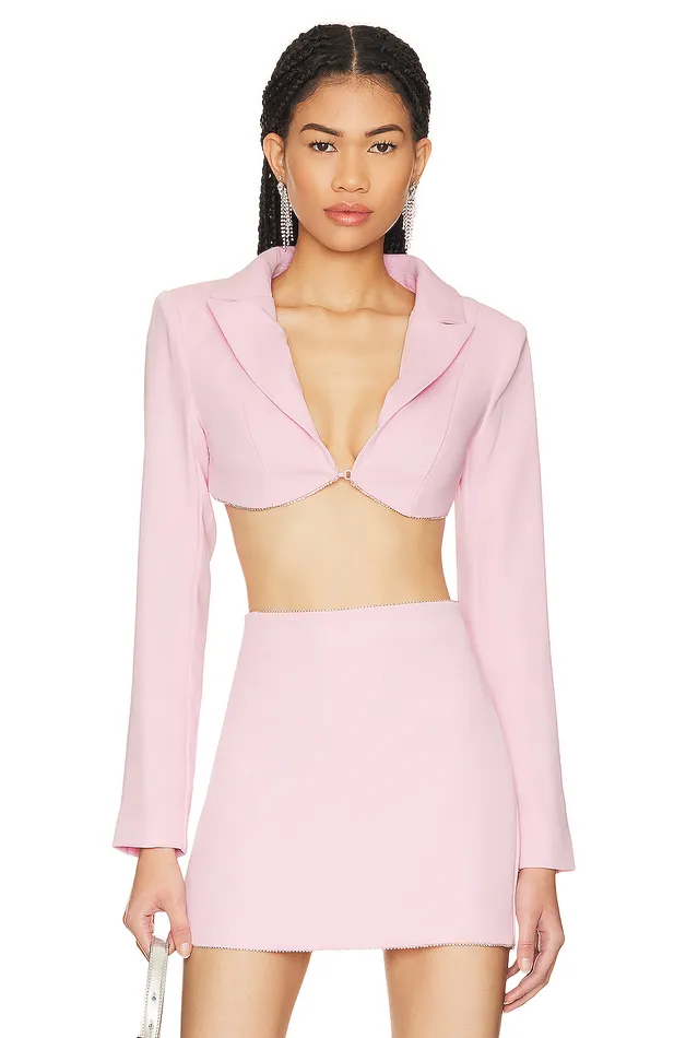 Jackets and Coats Women Lovers and Friends Tia Embellished Cropped Blazer Baby Pink Jackets and Coats Women Lovers and Friends Tia Embellished Cropped Blazer Baby Pink
