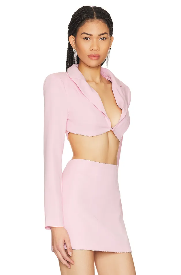 Jackets and Coats Women Lovers and Friends Tia Embellished Cropped Blazer Baby Pink Jackets and Coats Women Lovers and Friends Tia Embellished Cropped Blazer Baby Pink