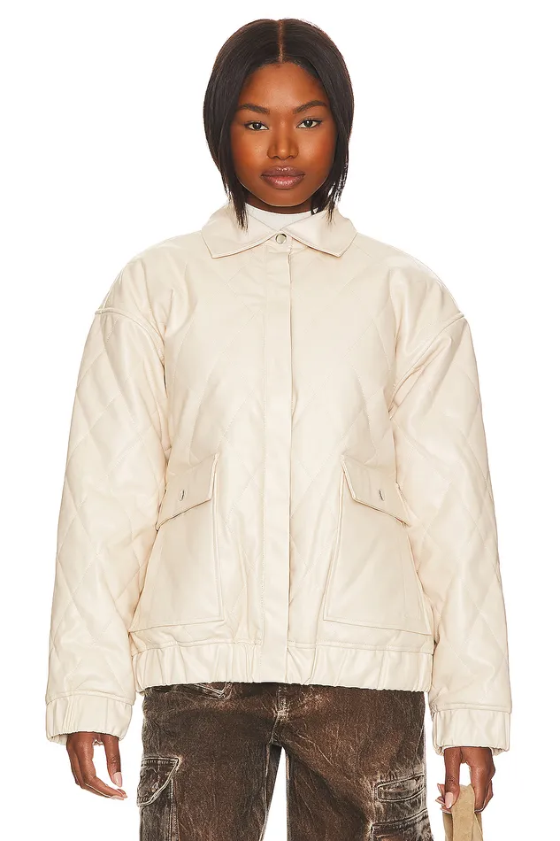 Jackets and Coats Women Lovers and Friends X Rachel Rylee Faux Leather Jacket Bone White