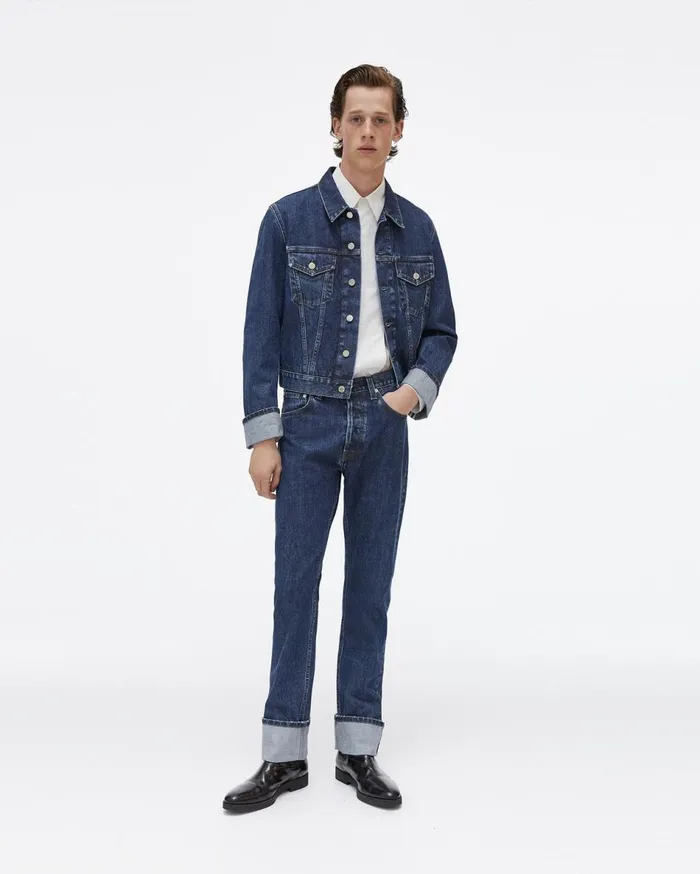 Jackets Men Helmut Lang Cuffed Monogram Masc Trucker Jean Jacket Dark Stone Wash
