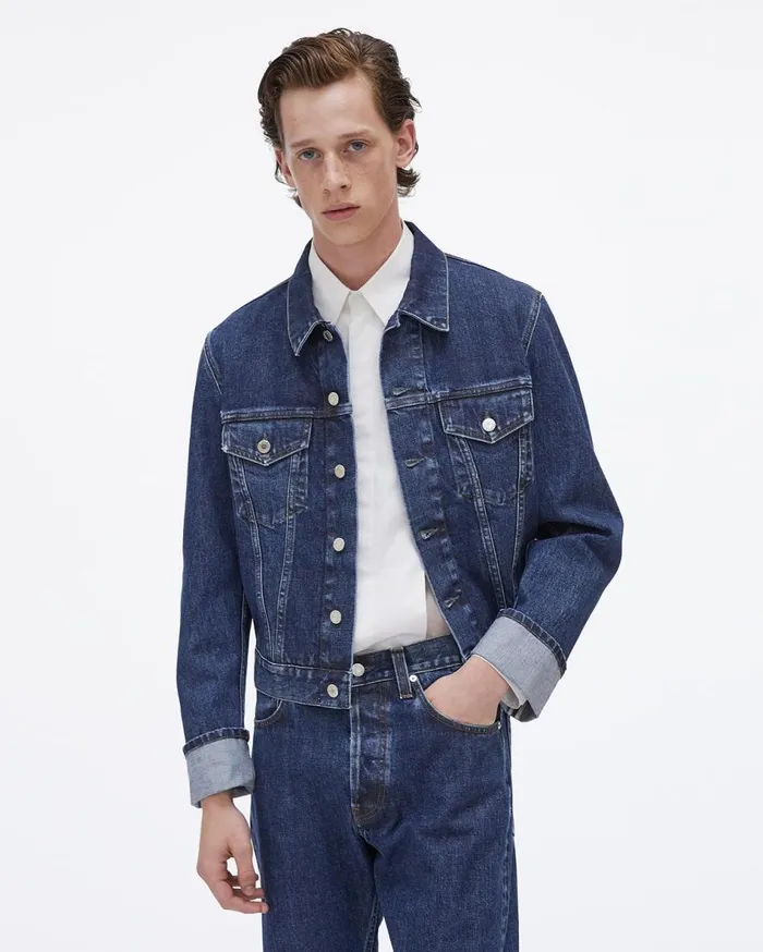 Jackets Men Helmut Lang Cuffed Monogram Masc Trucker Jean Jacket Dark Stone Wash