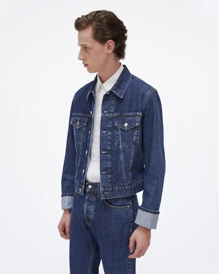 Jackets Men Helmut Lang Cuffed Monogram Masc Trucker Jean Jacket Dark Stone Wash