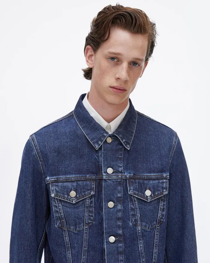 Jackets Men Helmut Lang Cuffed Monogram Masc Trucker Jean Jacket Dark Stone Wash