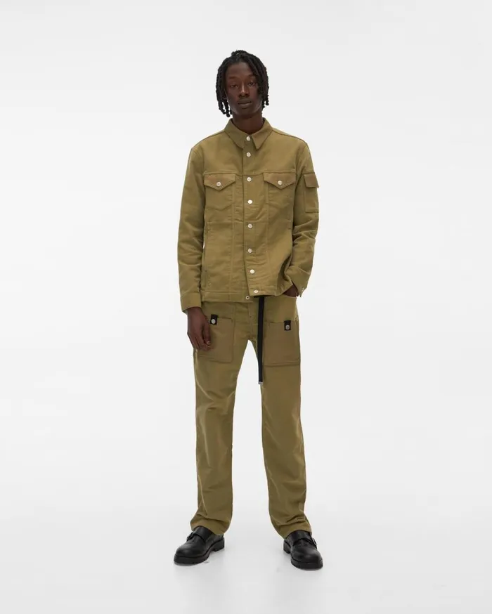 Jackets Men Helmut Lang Moleskin Trucker Jacket Pale Moss