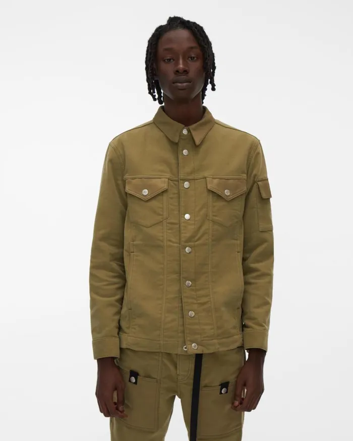 Jackets Men Helmut Lang Moleskin Trucker Jacket Pale Moss
