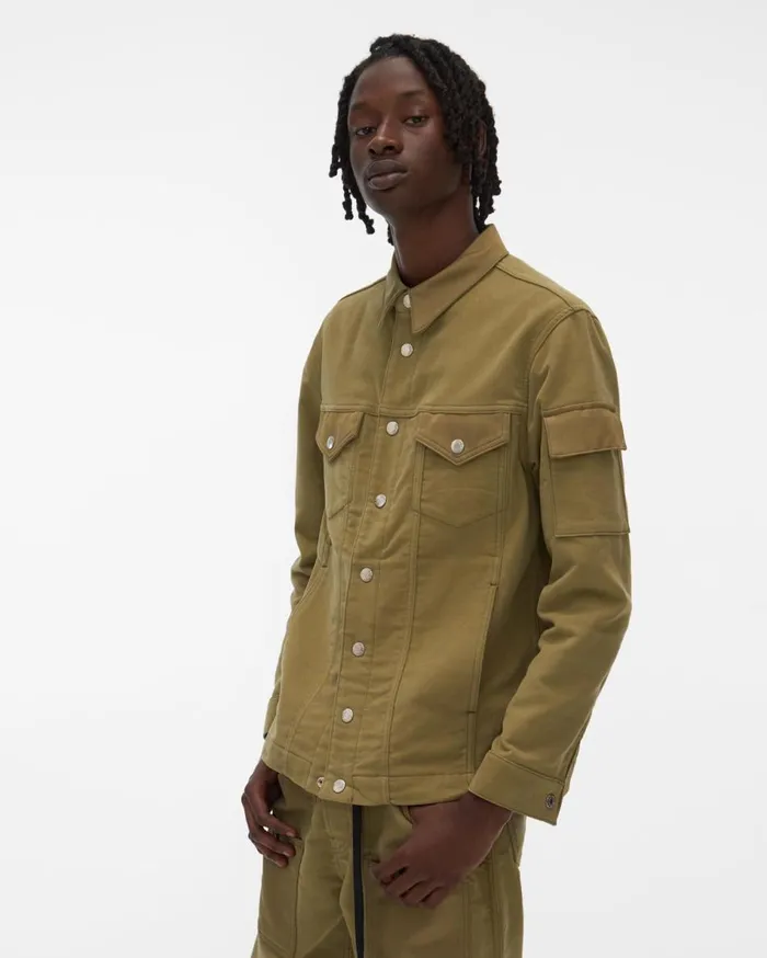 Jackets Men Helmut Lang Moleskin Trucker Jacket Pale Moss