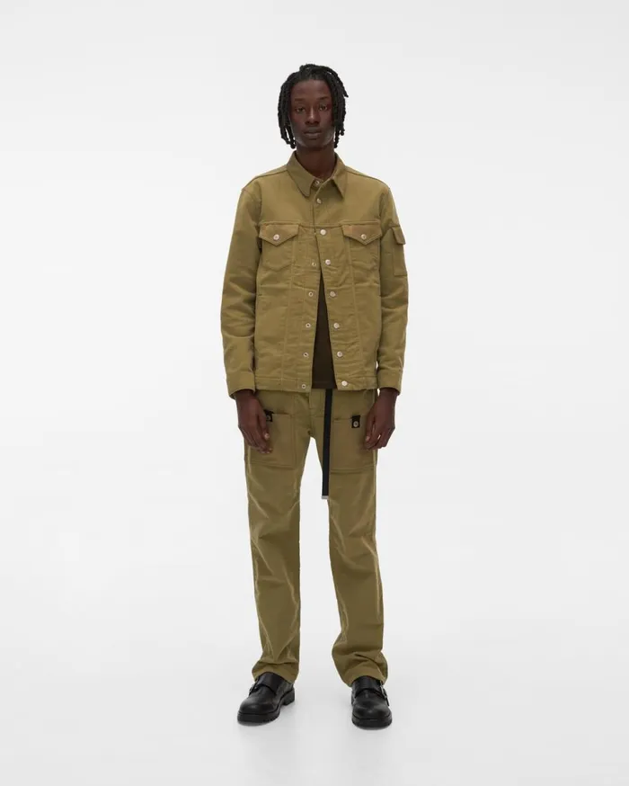 Jackets Men Helmut Lang Moleskin Trucker Jacket Pale Moss