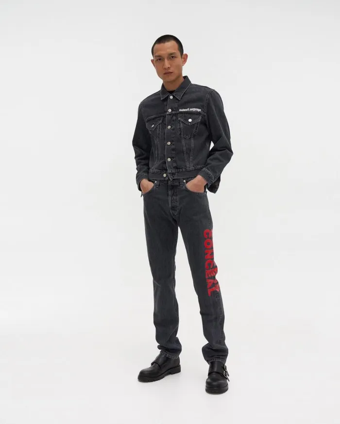 Jackets Men Helmut Lang Willie Norris Masc Trucker Jean Jacket Acc Midnight Stone Universe
