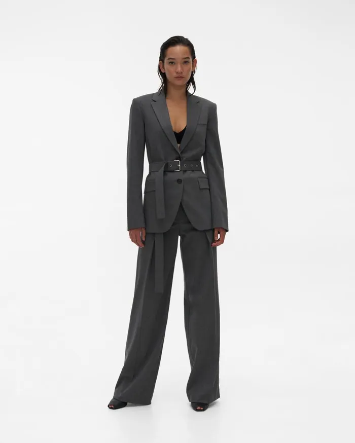 Jackets Women Helmut Lang Back Open Blazer Light Grey Melange