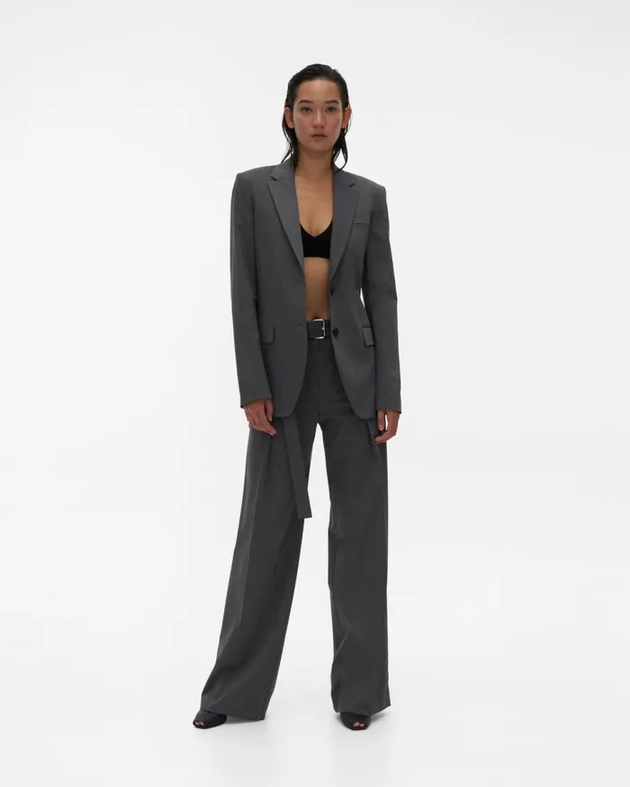 Jackets Women Helmut Lang Back Open Blazer Light Grey Melange