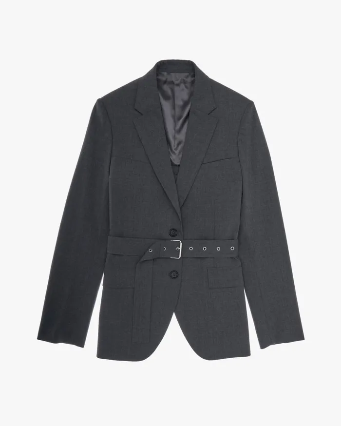 Jackets Women Helmut Lang Back Open Blazer Light Grey Melange