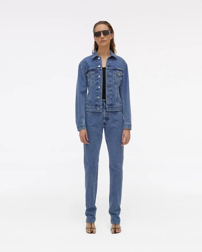 Jackets Women Helmut Lang Femme Trucker Jacket Acc Hi Contrast Indigo