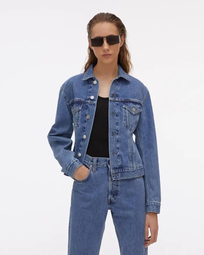 Jackets Women Helmut Lang Femme Trucker Jacket Acc Hi Contrast Indigo