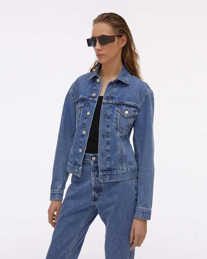 Jackets Women Helmut Lang Femme Trucker Jacket Acc Hi Contrast Indigo