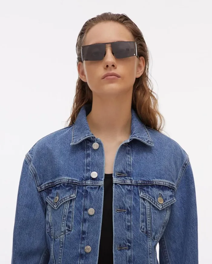 Jackets Women Helmut Lang Femme Trucker Jacket Acc Hi Contrast Indigo