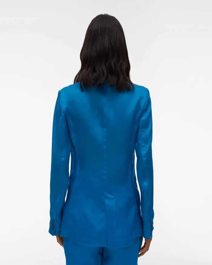 Jackets Women Helmut Lang Satin Organza Blazer Topaz