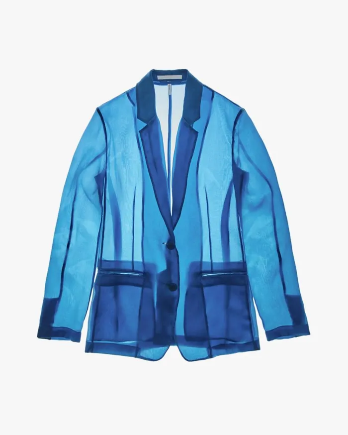 Jackets Women Helmut Lang Satin Organza Blazer Topaz