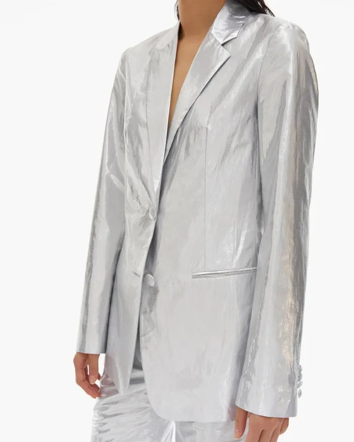 Jackets Women Helmut Lang Silver Blazer Silver