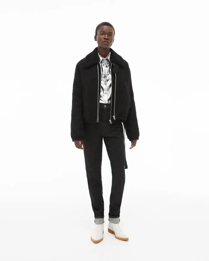 Jackets Women Helmut Lang Tweed Bomber Black