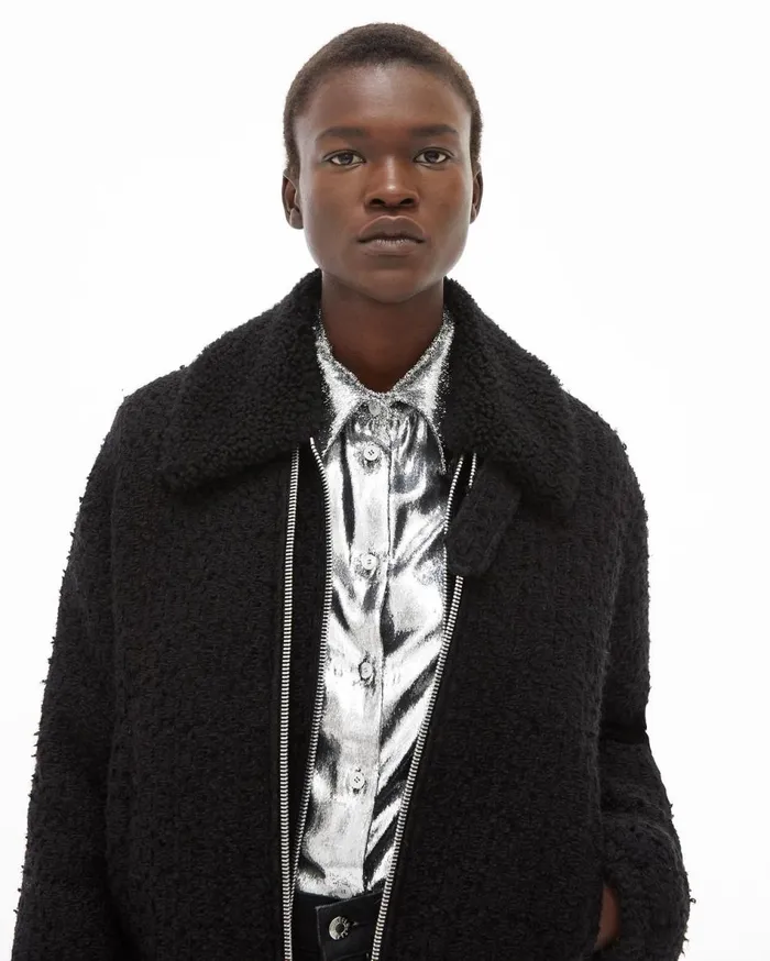 Jackets Women Helmut Lang Tweed Bomber Black