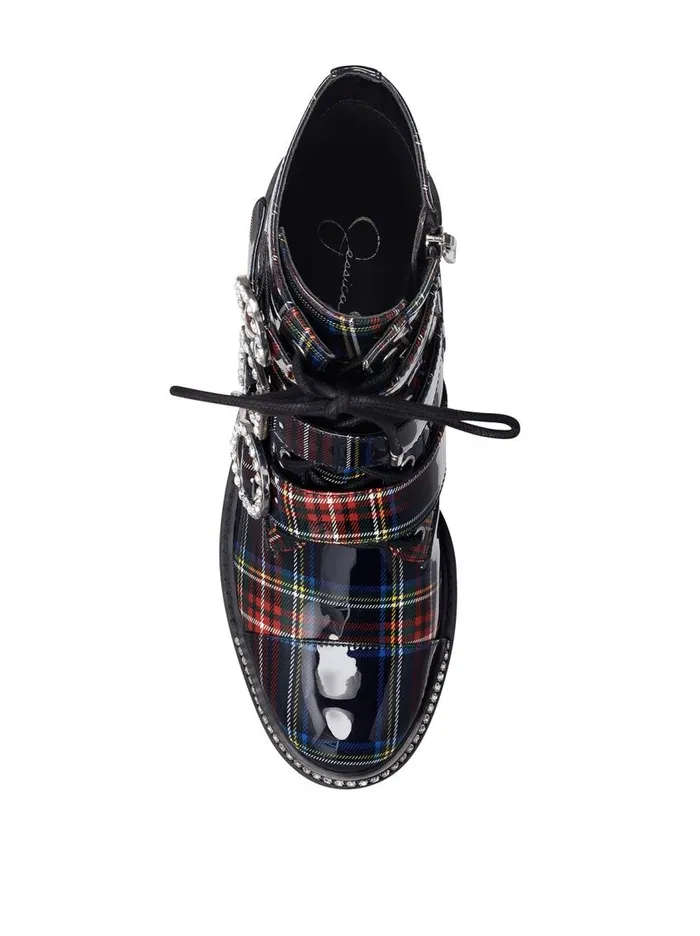 Jessica Simpson Boots and Booties Women Kirlah Boot In Patent Plaid Patent Plaid